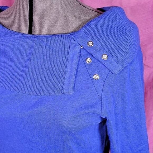 Karen Scott Cotton Shawl-Collar Button Top Sz XS - Picture 6 of 13